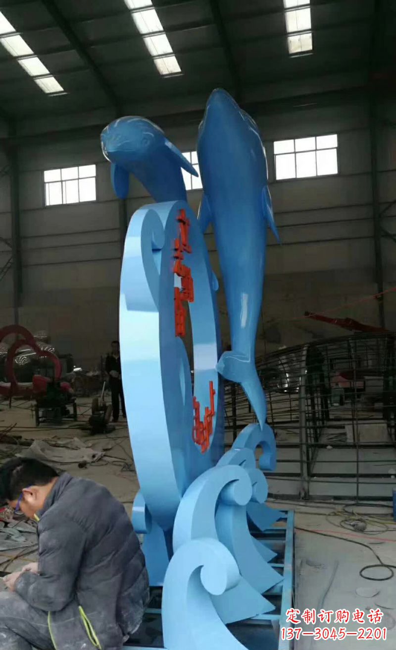 烟台不锈钢海豚雕塑精致优雅的艺术品