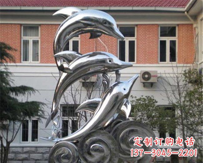 烟台不锈钢海豚雕塑跳跃的海洋精灵