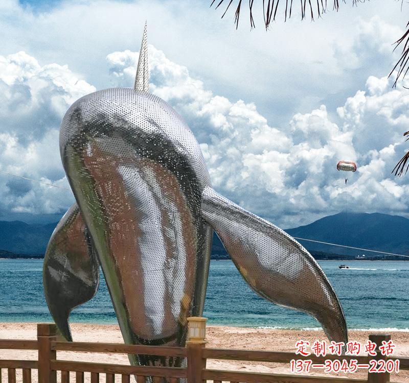 烟台不锈钢鲸鱼雕塑精美绝伦
