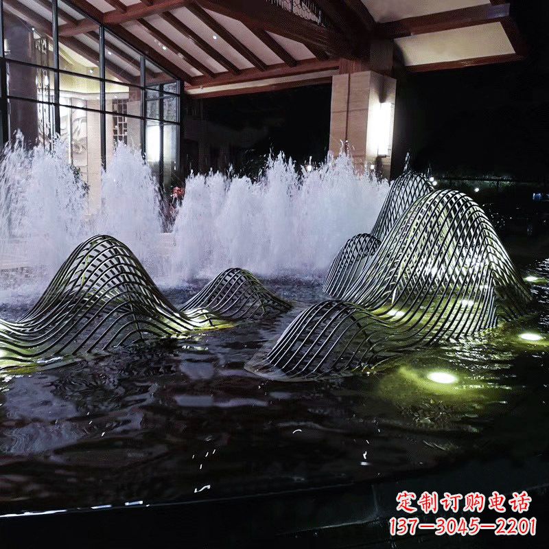 烟台不锈钢铁艺水景假山精美雕塑艺术