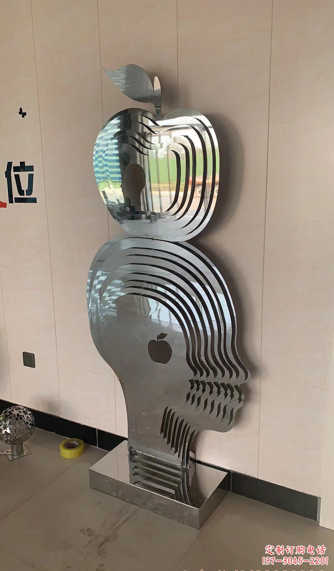 烟台精美不锈钢苹果雕塑