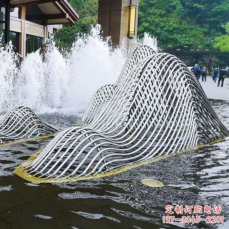 烟台不锈钢网格制作的假山雕塑