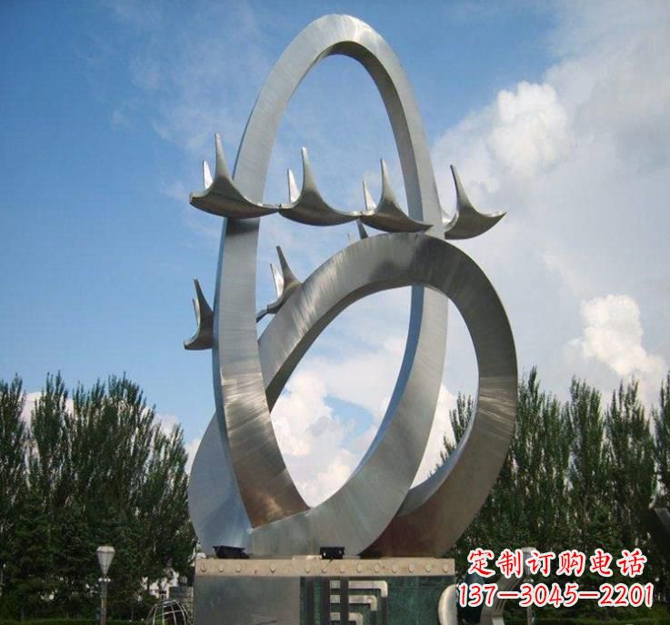 烟台大雁飞翔——不锈钢现代大雁雕塑
