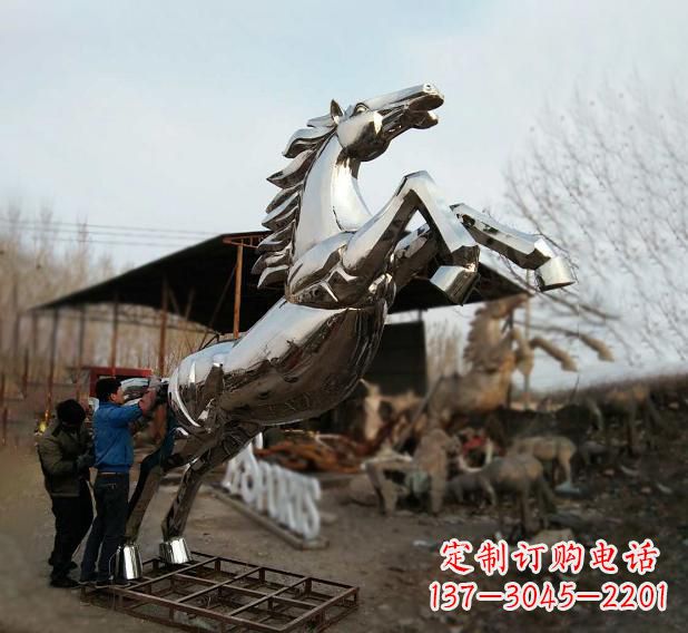 烟台不锈钢现代动物马雕塑