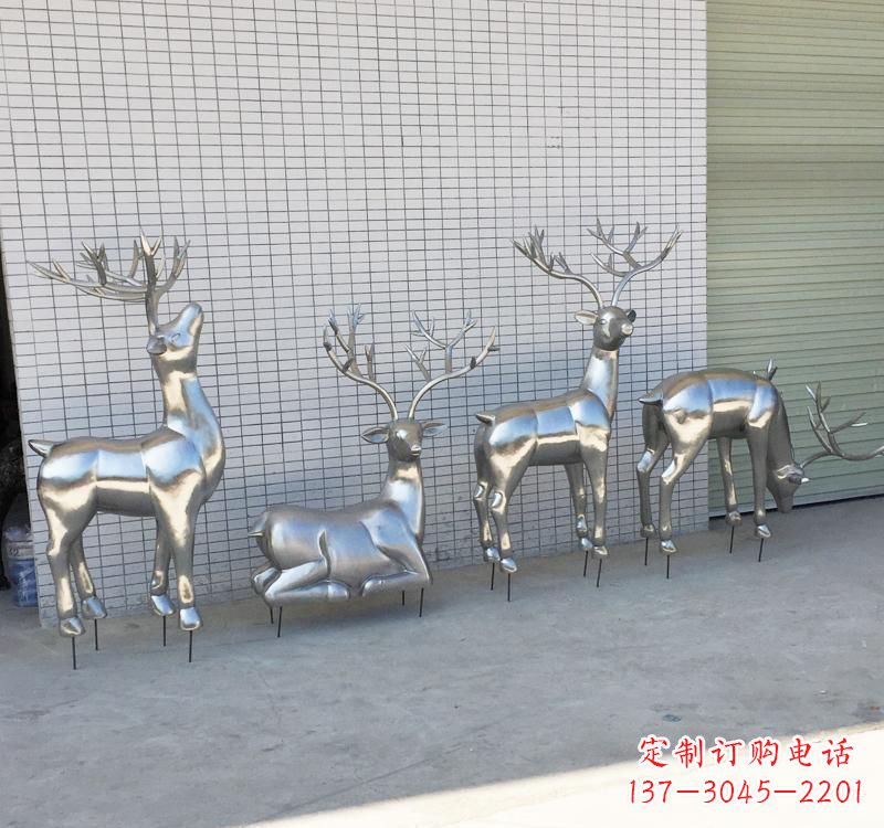 烟台不锈钢梅花鹿雕塑传承美丽的自然
