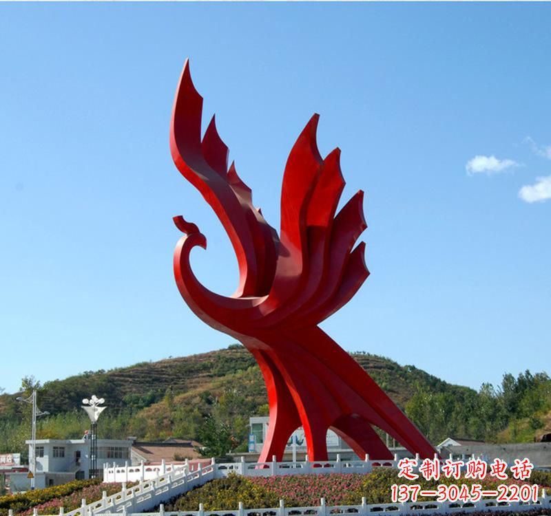 烟台不锈钢现代凤凰雕塑——给都市带来灵动之美