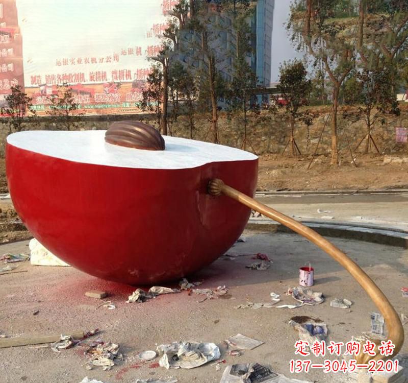 烟台不锈钢苹果雕塑美丽与现代的融合