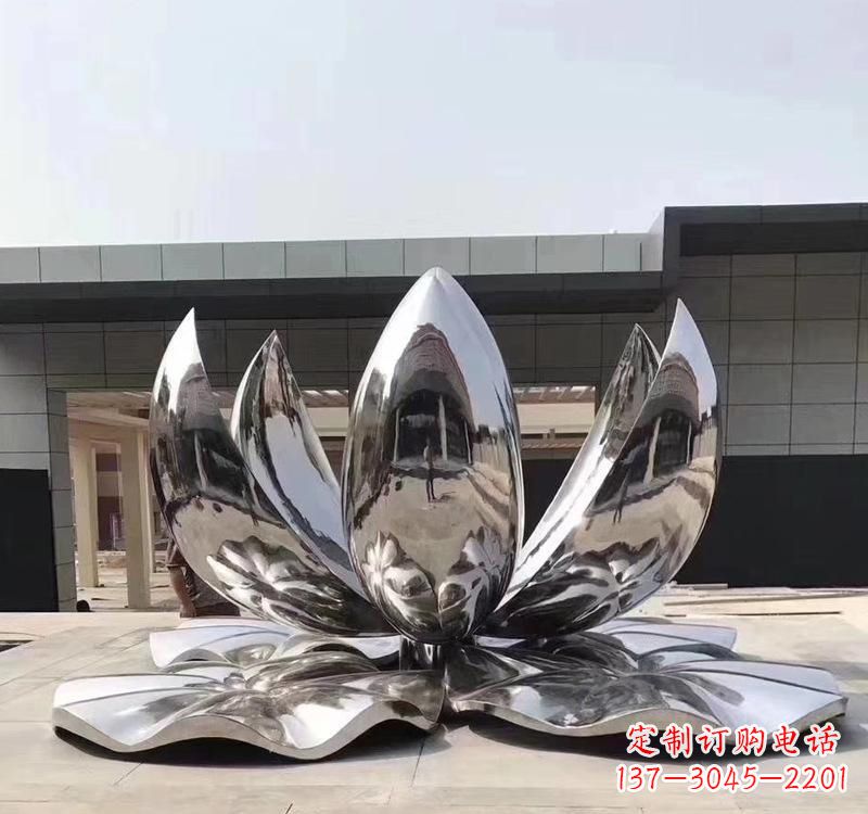 烟台不锈钢现代镜面荷花雕塑精美绝伦