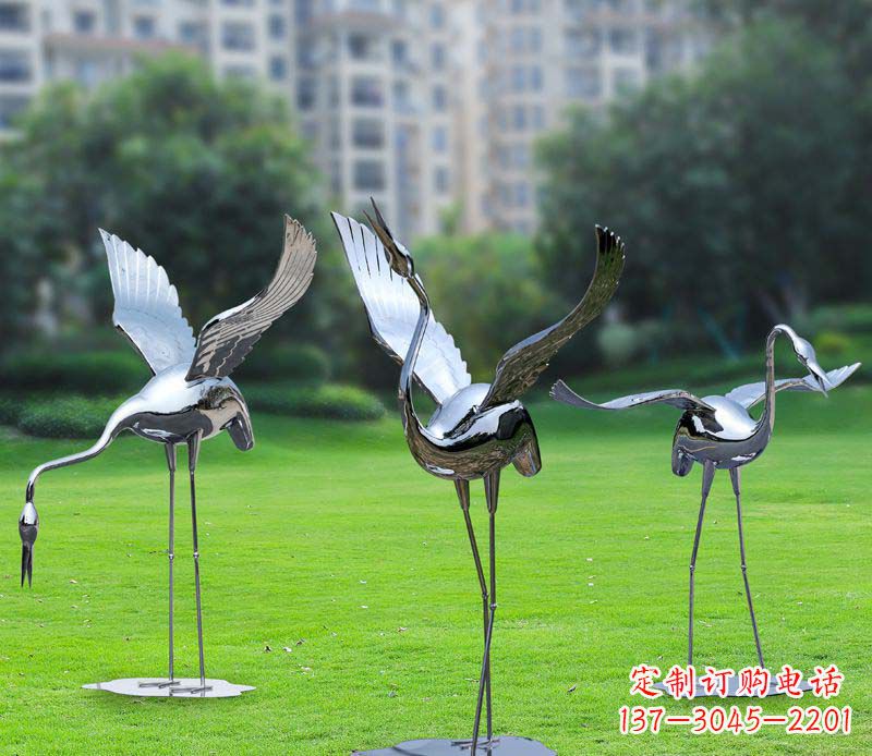 烟台不锈钢仙鹤雕塑展现传统文化风采
