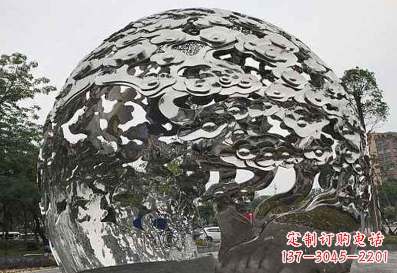 烟台不锈钢祥云镂空球拱门雕塑