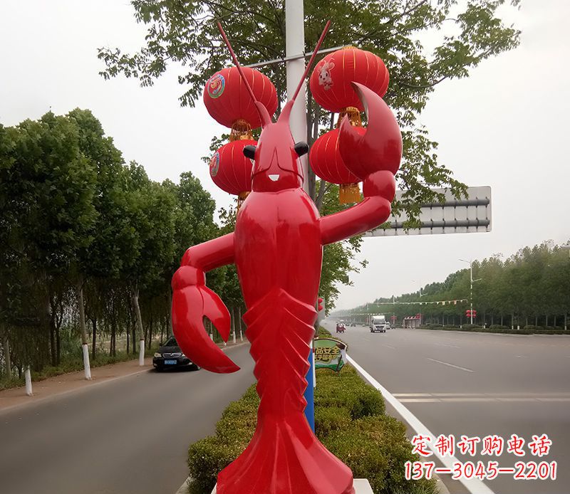 烟台不锈钢小龙虾雕塑精美之灵