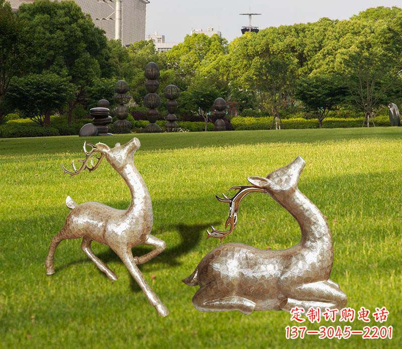 烟台不锈钢麋鹿雕塑彰显艺术精美