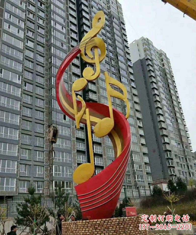 烟台不锈钢小区音符雕塑传递音乐的魅力