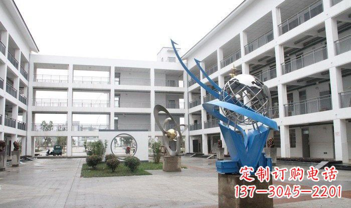 烟台不锈钢地球雕塑缔造美丽的校园