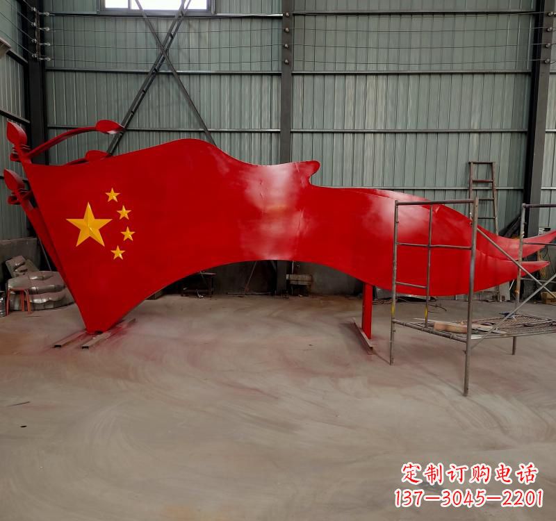 烟台不锈钢校园党旗雕塑传承红色基因
