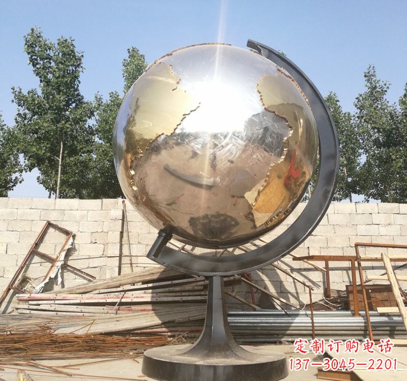烟台不锈钢校园地球仪雕塑校园精神体现
