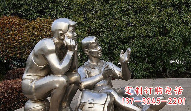 烟台不锈钢学生人物雕塑