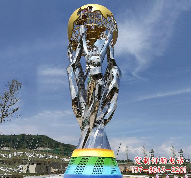 烟台不锈钢艺术地球仪雕塑精美的艺术装置