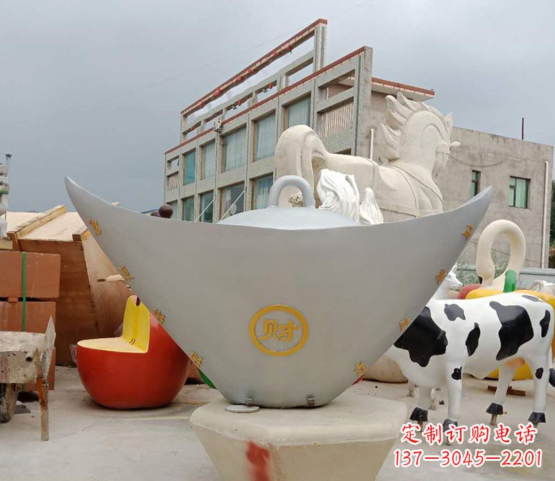 烟台不锈钢元宝雕塑精美而珍贵