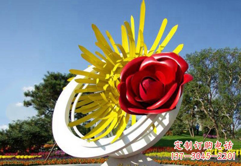 烟台不锈钢玫瑰花雕塑——给城市景观带来美丽