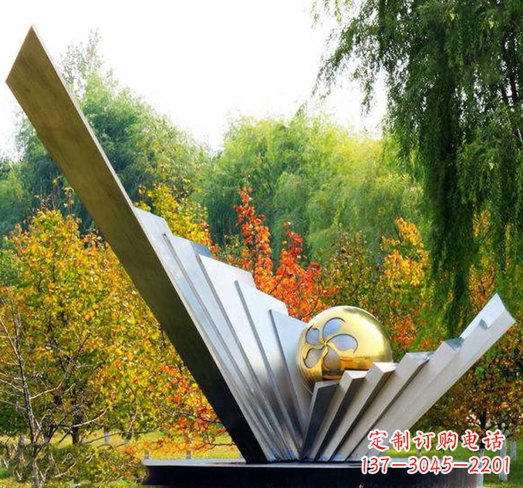 烟台不锈钢扇贝雕塑美丽的自然景观