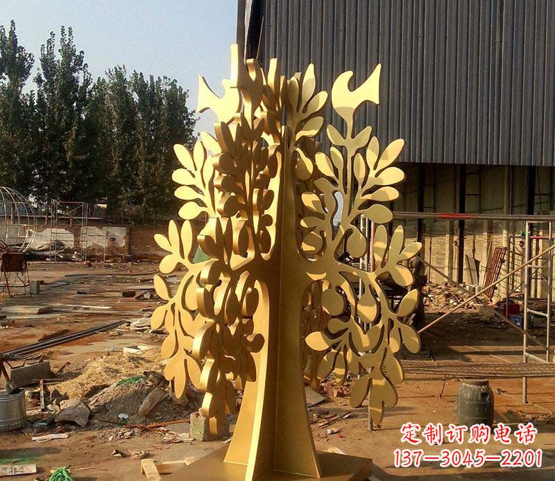 烟台不锈钢树叶雕塑艺术的精美表现