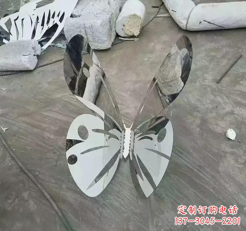 烟台不锈钢园林蝴蝶雕塑精美的艺术之作