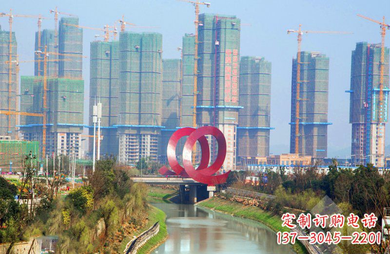 烟台精美不锈钢圆环雕塑
