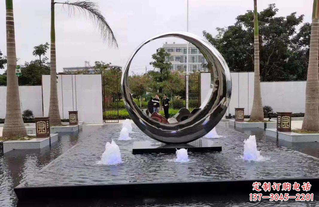烟台圆环景观喷泉雕塑视觉与声音的完美结合