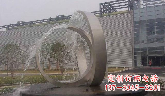 烟台不锈钢圆形喷泉雕塑美丽的艺术装置