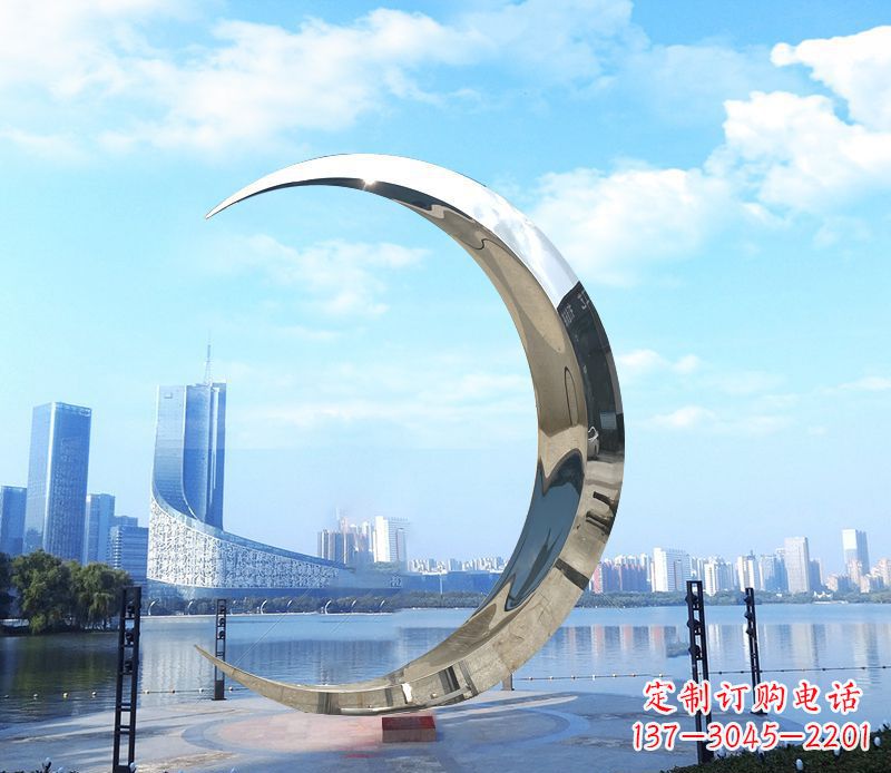烟台不锈钢月亮雕塑象征着美丽的月亮