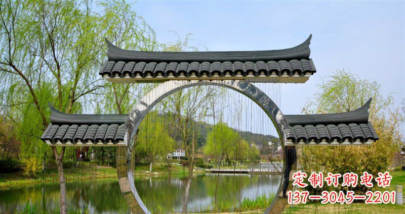 烟台不锈钢月亮门公园雕塑