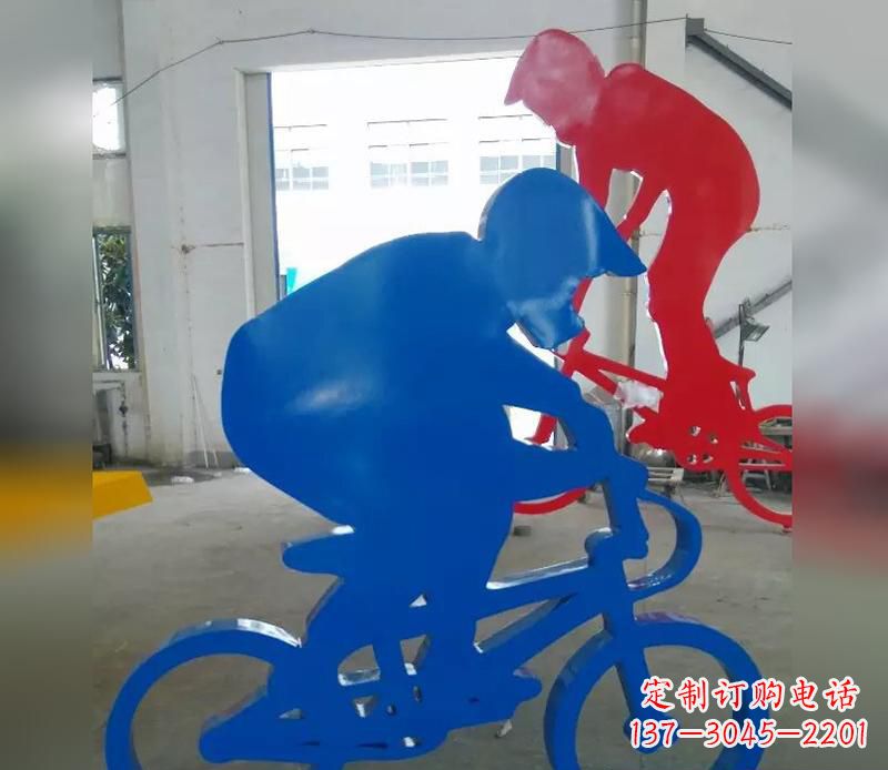 烟台不锈钢运动骑·精美自行车雕塑
