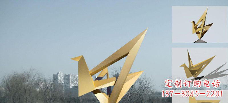 烟台不锈钢仙鹤雕塑灵动的艺术符号