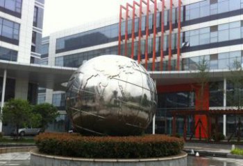 烟台不锈钢圆球地球雕塑描绘地球的美丽