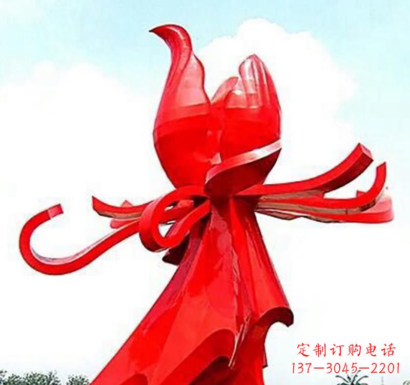 烟台不锈钢玫瑰雕塑,传递爱与和平