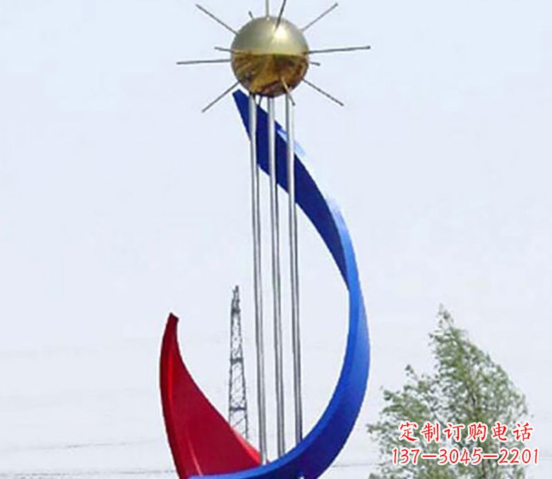 烟台流动的美——不锈钢飘带雕塑