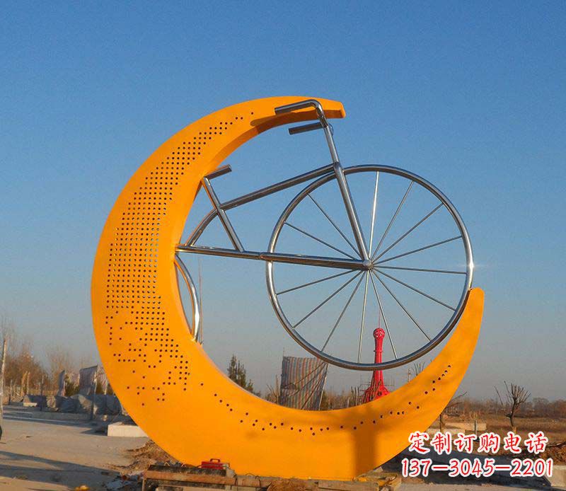 烟台不锈钢自行车雕塑一次性看到的艺术经典