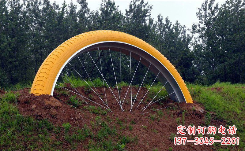 烟台不锈钢自行车雕塑——景观美化的象征