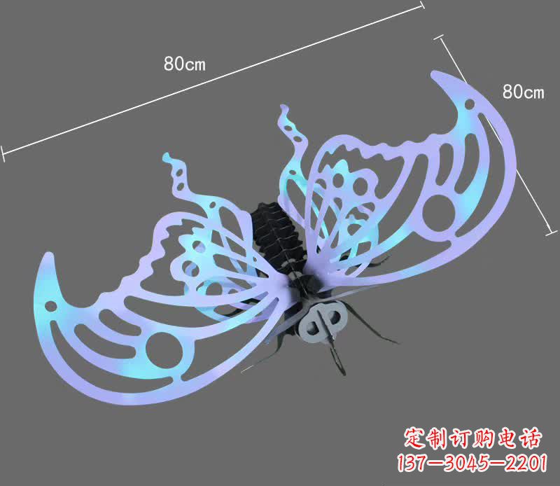 烟台彩绘不锈钢蝴蝶雕塑