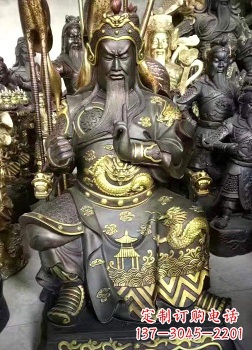 烟台彩绘关公神像