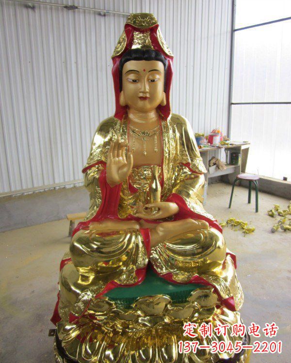烟台彩绘观音菩萨铜雕
