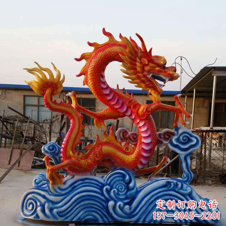 烟台彩绘龙神兽动物铜雕