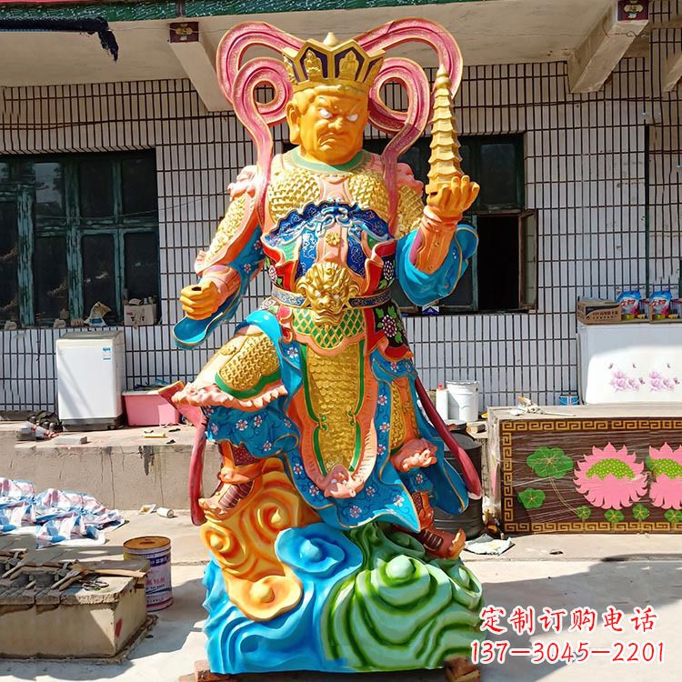 烟台玻璃钢托塔天王雕塑