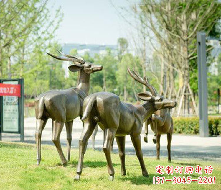 烟台藏羚羊公园羚羊铜雕
