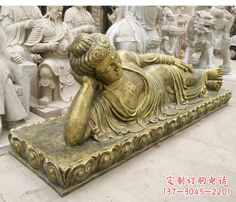 烟台侧躺佛像广场景观铜雕雕塑