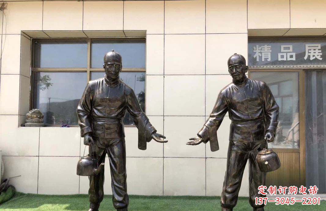 烟台店小二雕塑——记茶馆民俗