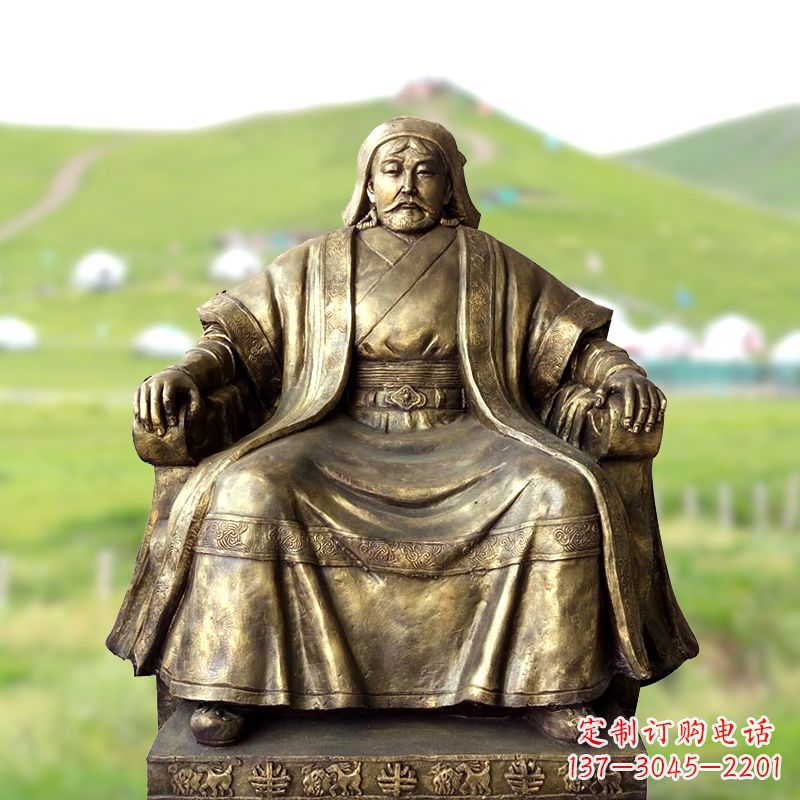 烟台成吉思汗一件经典的玻璃钢雕塑