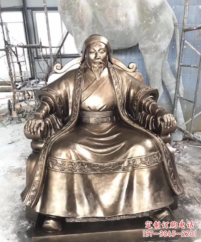 烟台成吉思汗铜雕——象征着蒙古强大力量