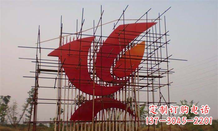 烟台城市和平鸽雕塑传递和平信息